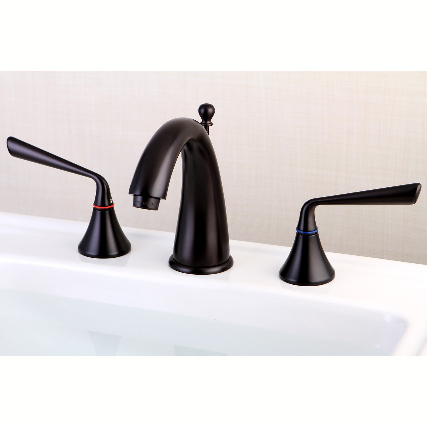 Kingston Tulare KS2975ZL - Silver Sage Two-Handle 3-Hole Deck Mount Widespread Bathroom Faucet with Brass Pop-Up, Oil Rubbed Bronze — thumbnail 2